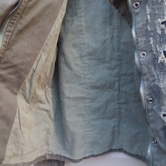 See You Monday Sz S Military Army Green Denim Jack - Picture 9 of 13